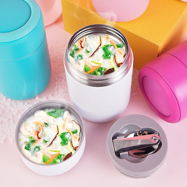 mini 500ml kids school double wall vacuum thermos insulated stainless steel food jar flask for food warning