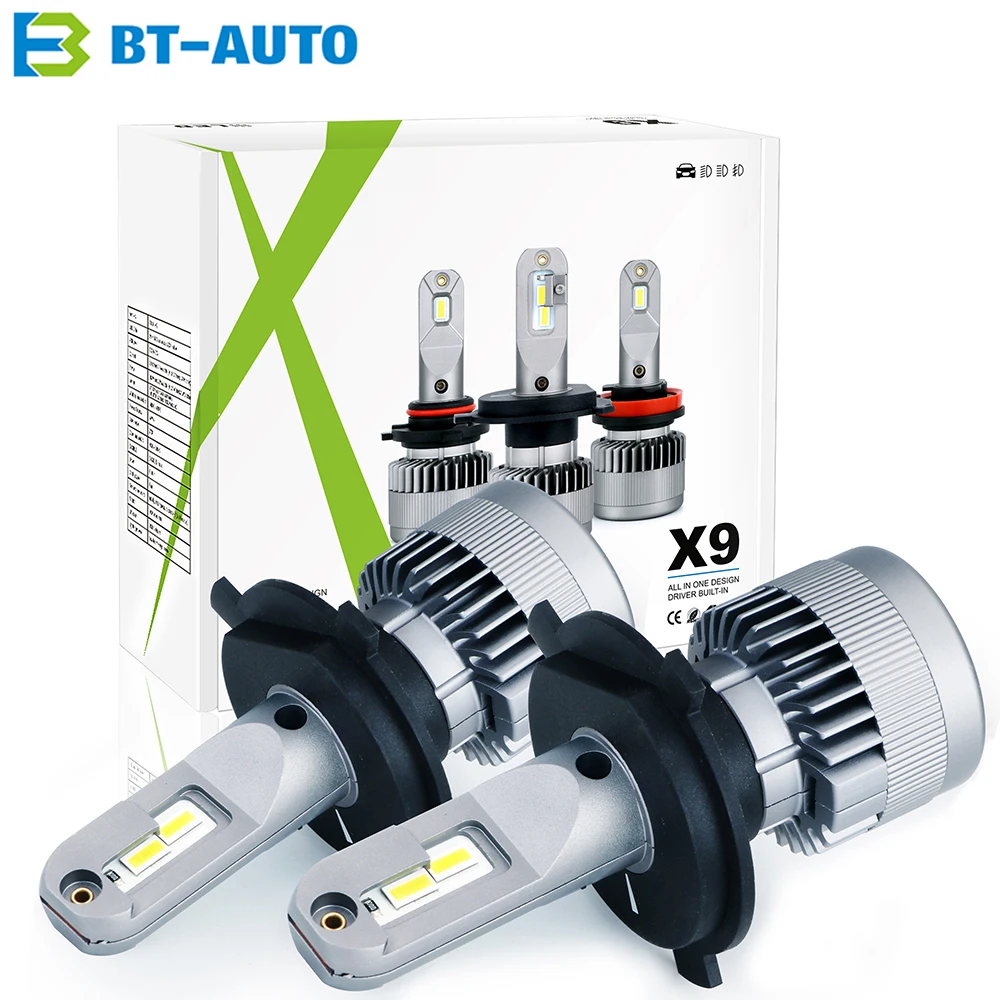 Светодиодные фары X9, H4, 12 В, 24 В, canbus, Автомобильные светодиодные фары h4, hb2 9003, Автомобильные светодиодные фары h4, h7, h11, 9005, 9006, 9012, H13, 9004, светодиодные фары