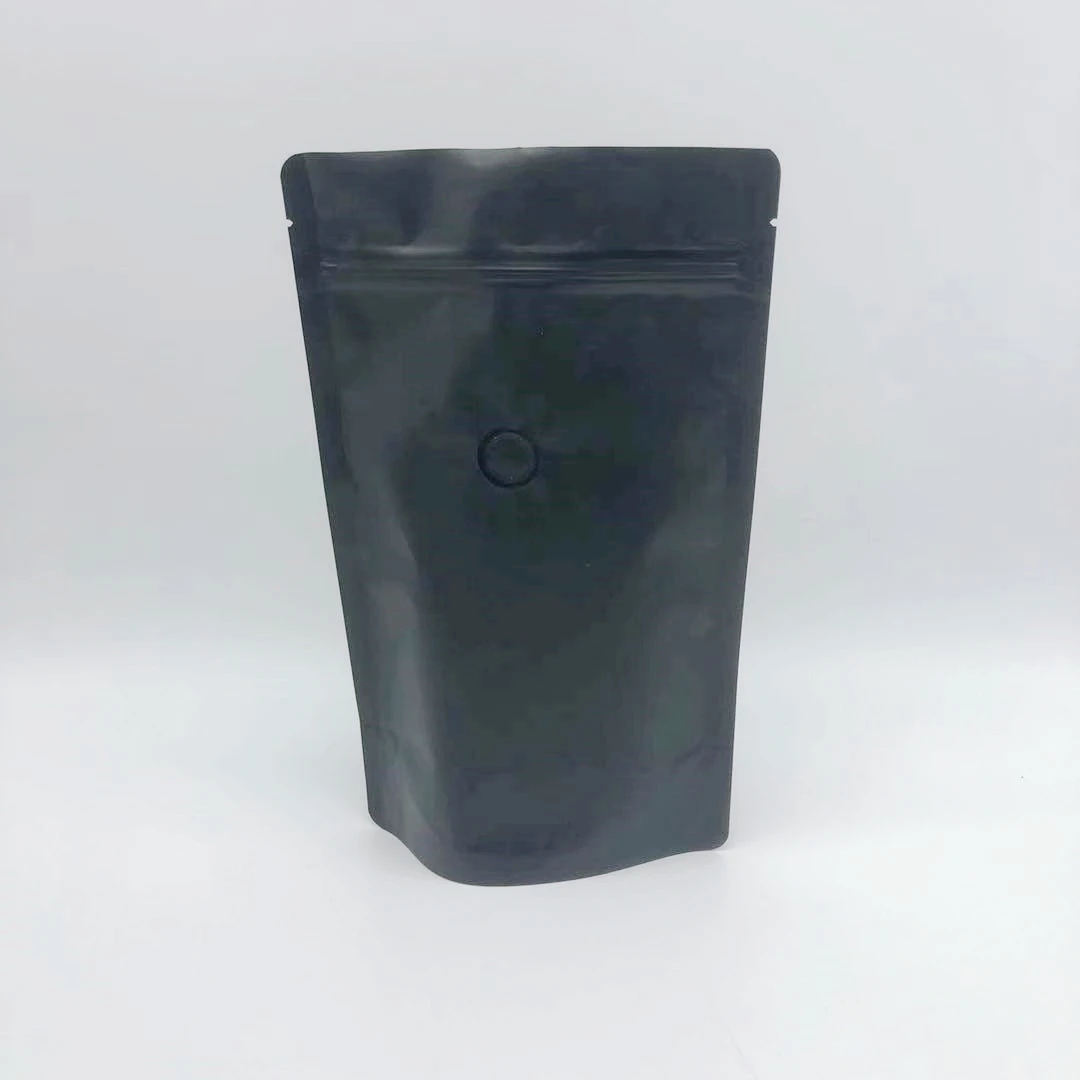 Custom Printed Recyclable private label matte black stand up Coffee Bag Pouch tea Packaging Bags