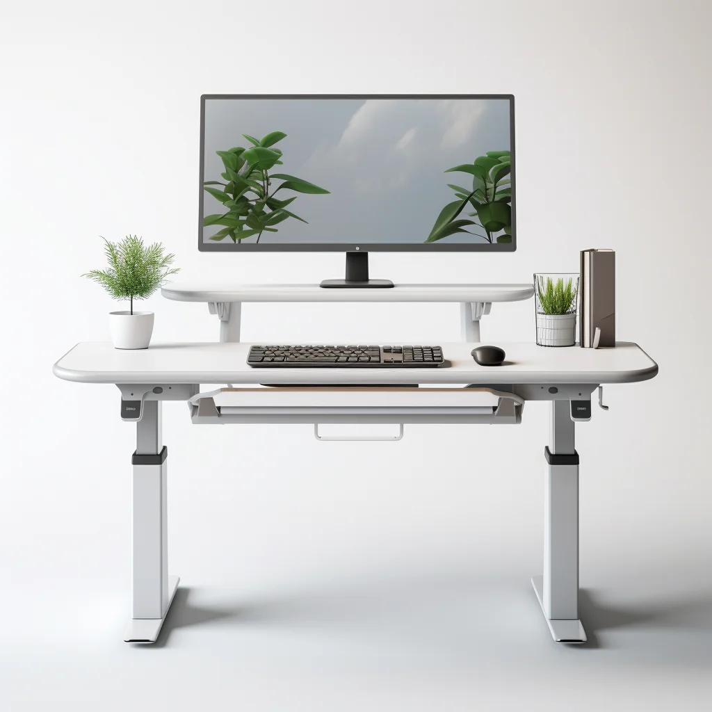 Wooden Office Desk With Printer Standing Desk Computer Table Gaming Lifting Desk Table Stand Fixed Double Motor