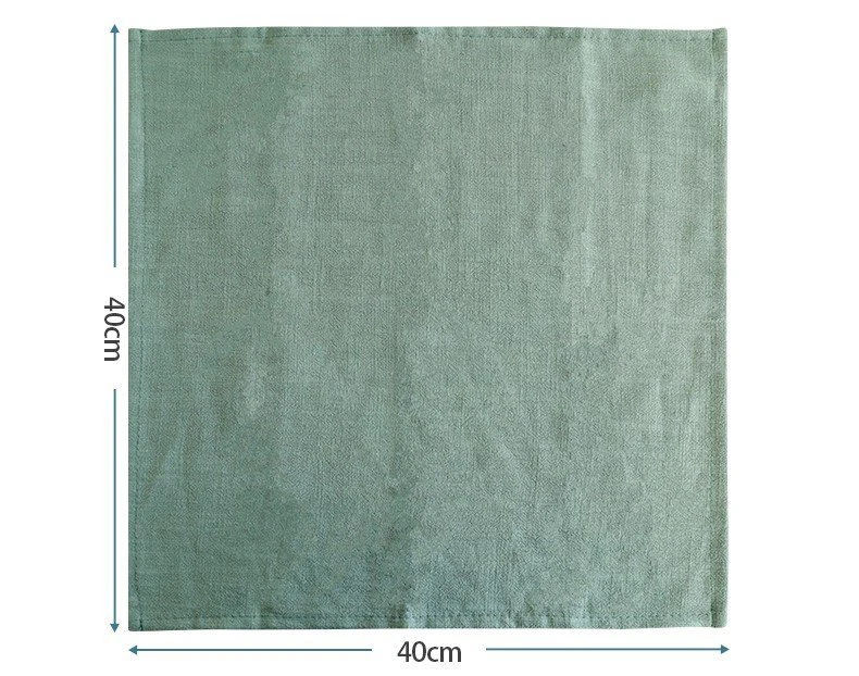 Hot Sale Pure Olive Linen Cloth Napkins White Hem Stich Hemstitch for Hotel