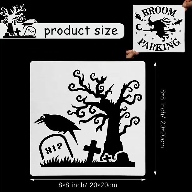 Хэллоуин живопись трафарет многоразовый картины DIY шаблон череп человека-паука призрак трафареты