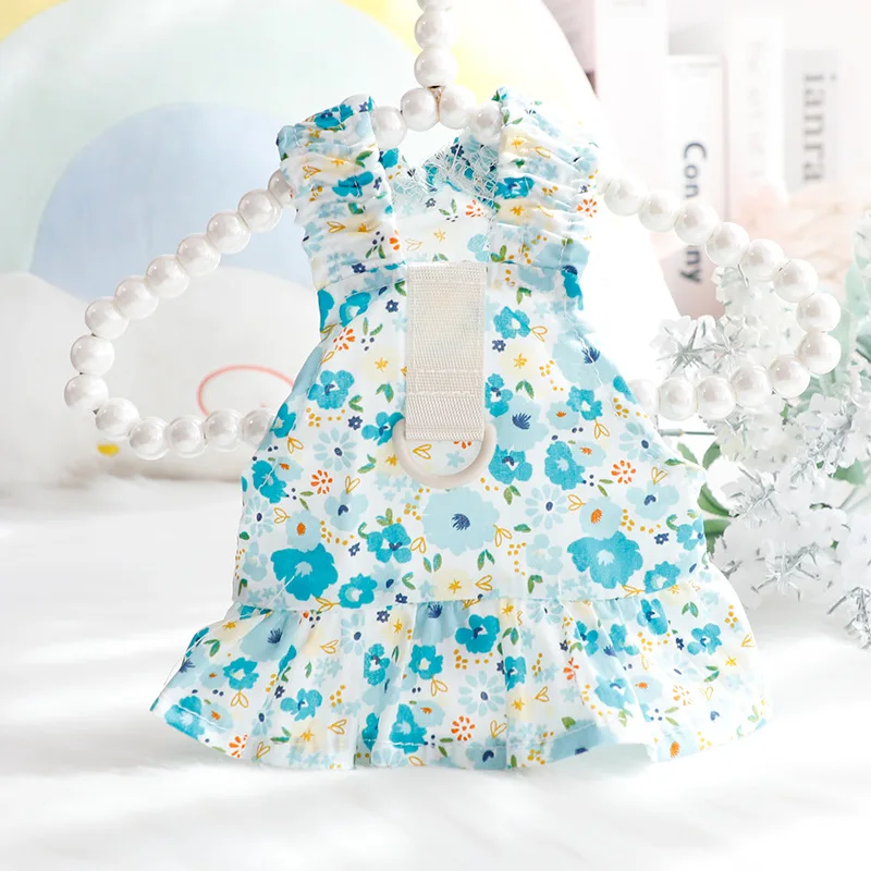 Hot Sale Puppy Clothes Pet Accessories Pets Flower Pattern Vest Dresses Skirt Summer Dog Cloth Pet Dress