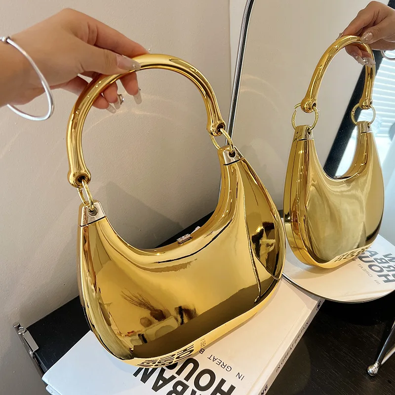 Summer women 2024 new fashion Korean acrylic hand bag luxury metallic women clutch dinner bags