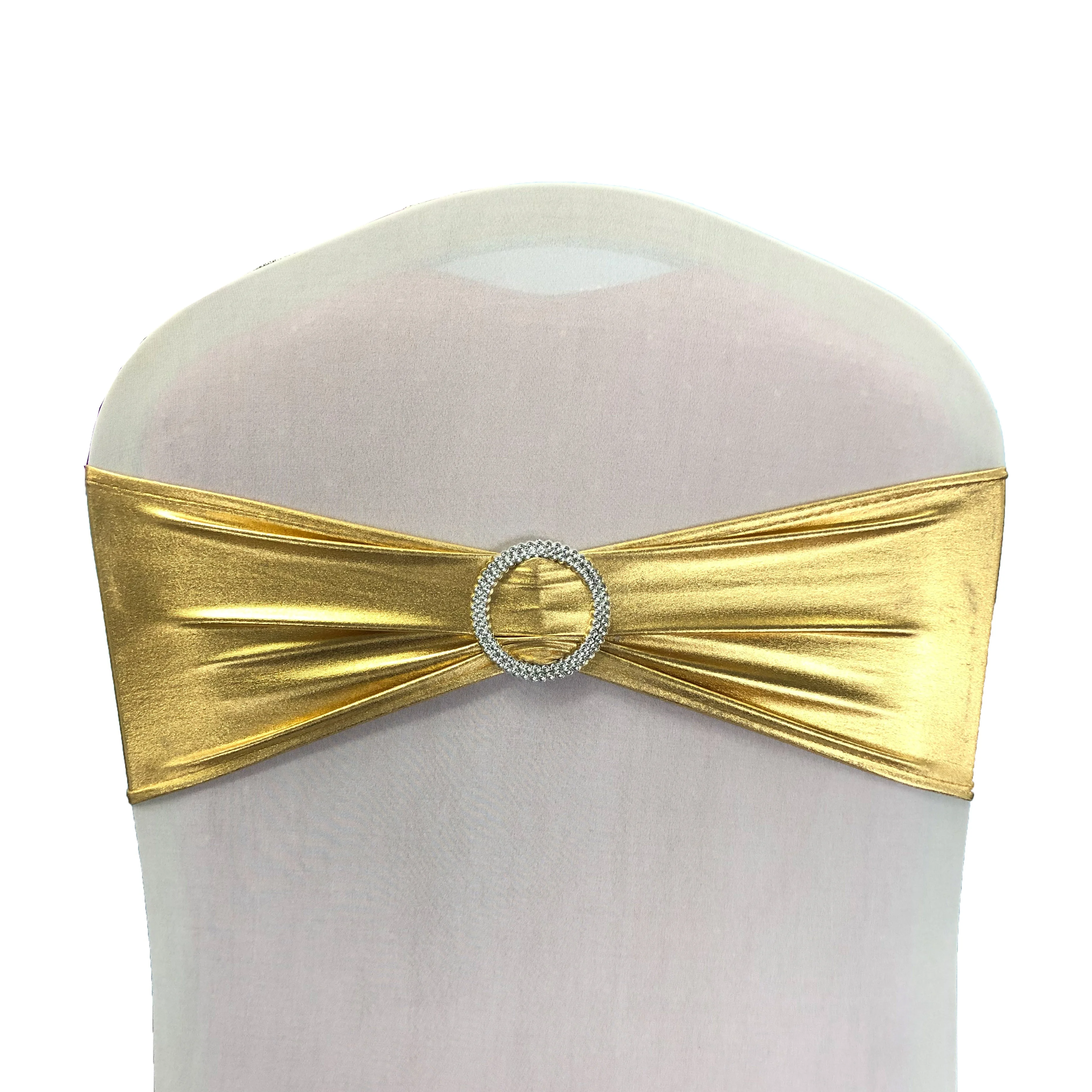 Fancy cheap metallic gold chair sashes for wedding