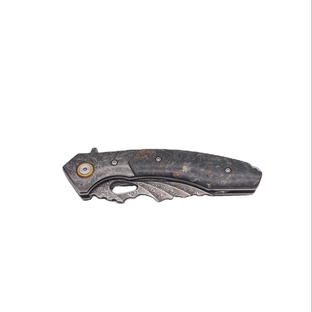 Custom Handmade Damascus Steel Folding Knives Attractive Nice Sharp Blade Hiking Pocket Tactical Survival Rescue