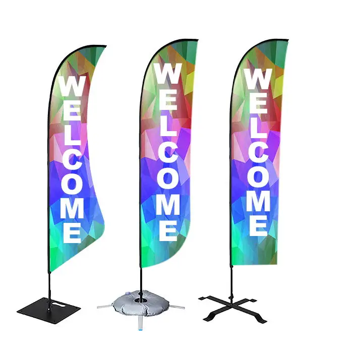 custom  trading flying banner beach feather flag custom advertising beach flags custom waterproof printed beach flag