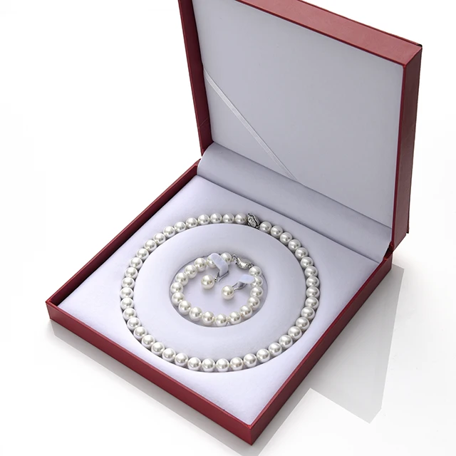 Оптовая продажа, модные белые жемчужные Ювелирные наборы 10 мм, подарок на день матери