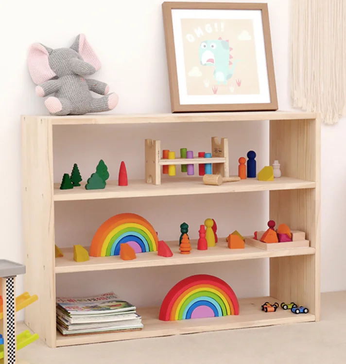 Toys Storage Kids Bookcase Book Shelf Wood Children Bookshelf