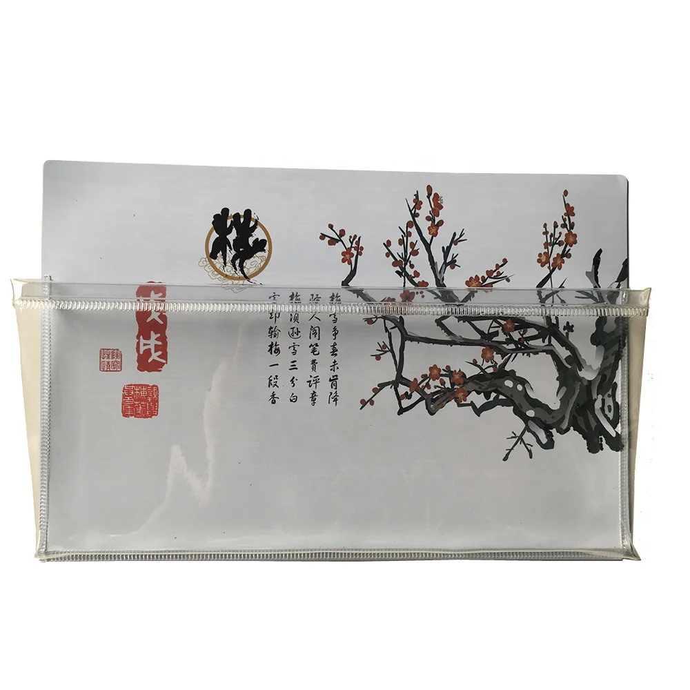 Прозрачный Магнитный Карманный магнит из ПВХ для холодильника, сухой стираемый держатель для ручки, карман для хранения холодильника