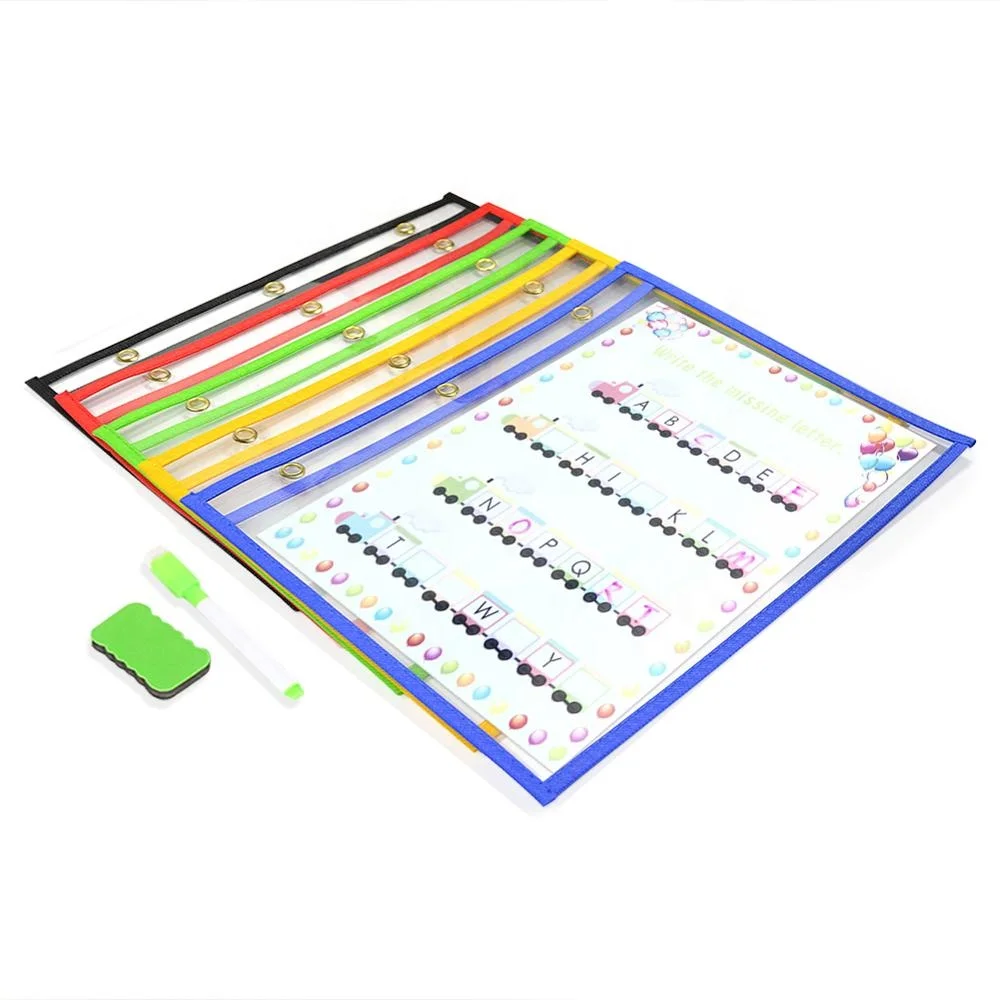 A4 Dry Erase File Folder open on the side  5pcs one set  Pocket Charts