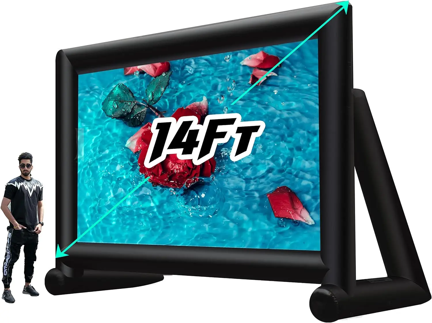 Ange Factory Custom Cheap Wholesale Giant inflatable Movie Screen Projection With Frame Free Logo
