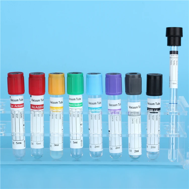 
CE ISO 3ml 5ml 7ml 9ml Vacuum Blood Sample Specimen Test ESR Glucose SST Serum PT Heparin EDTA Plain Tube Blood Collection Tubes 