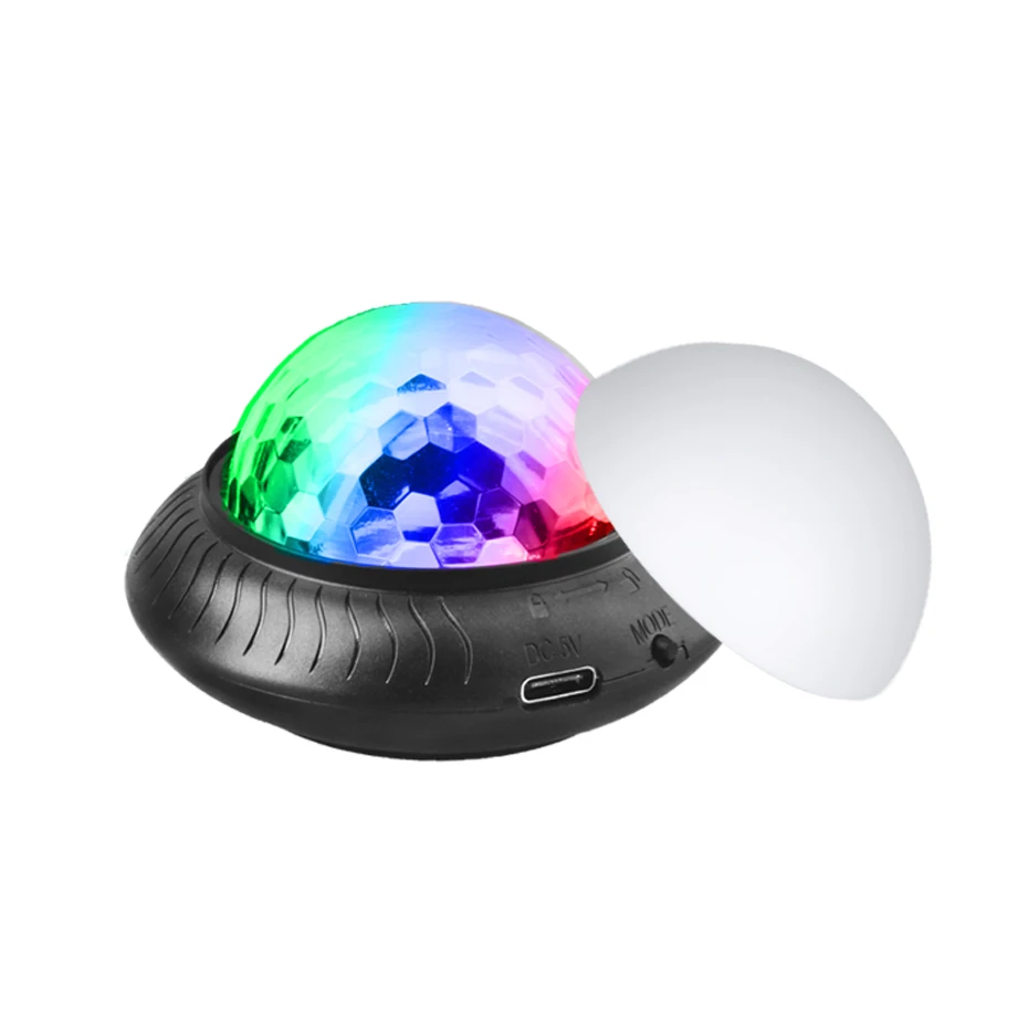 ALIEN Portable Rechargeable RGB Mini Disco Ball Night Light 2IN1 Effect Sound Activated Party Wedding Holiday Car DJ Show Lamp