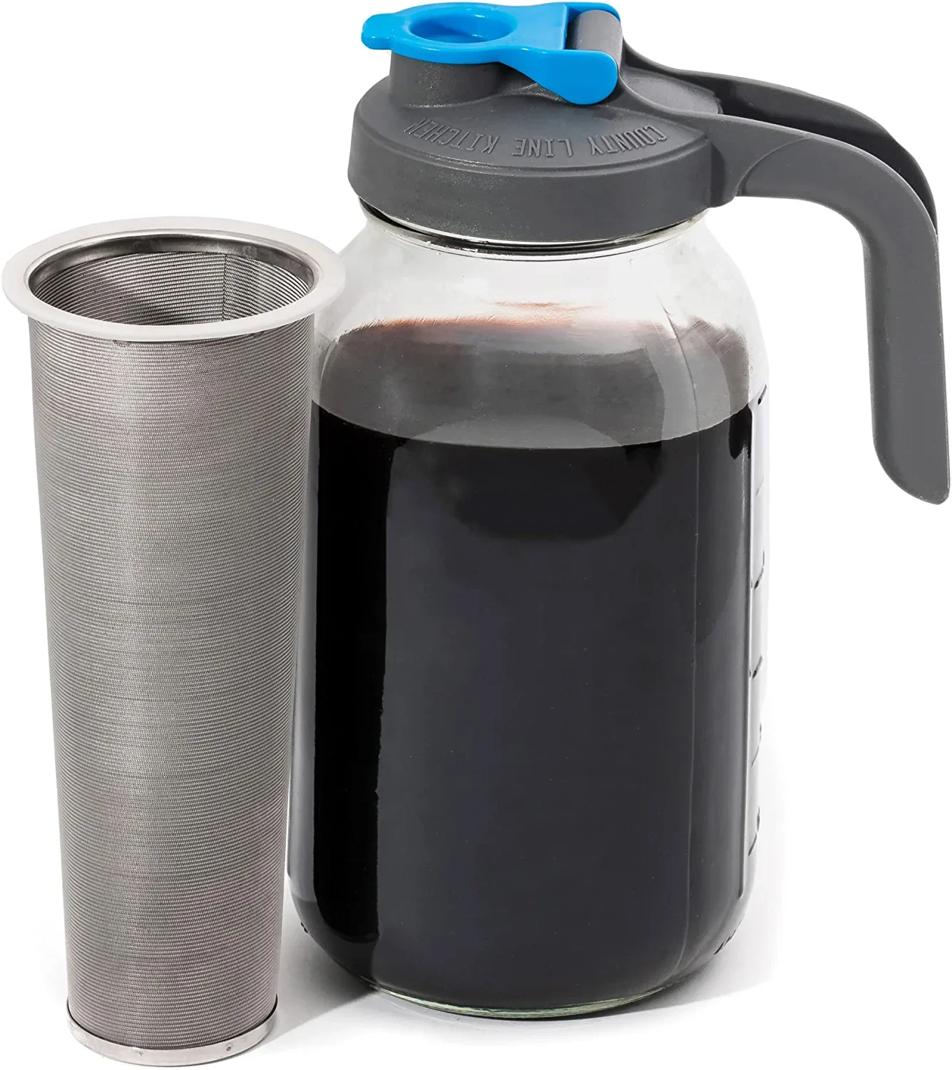 Кофеварка холодного приготовления кофейник сетчатый фильтр из нержавеющей стали каменная банка с широким горлышком откидная крышка ручкой