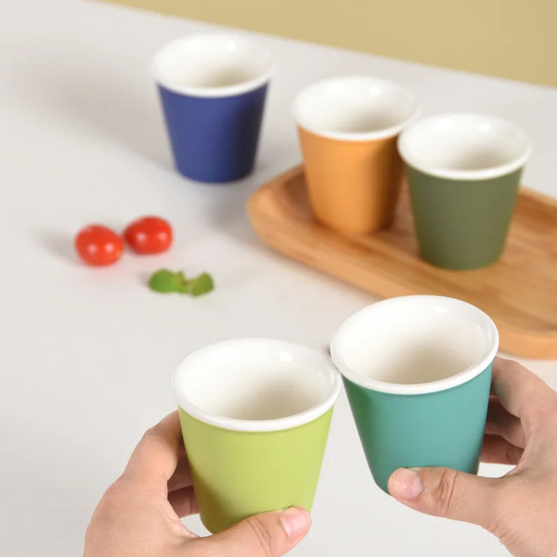90ml/120ml small ceramic espresso cups colorful matte coffee mug porcelain mug without handle