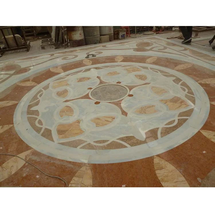 Waterjet Medalion Floor Tiles Square Parquet Marble Mosaics Villa Hall Decoration Graphic Design Available