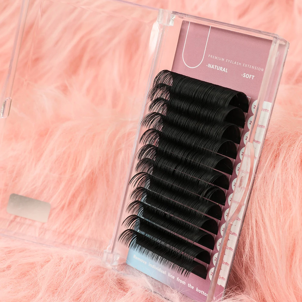 Wholesale self fanning dark black easy fan lash trays customize rapid blooming russian easy fan cashmere lash extension trays