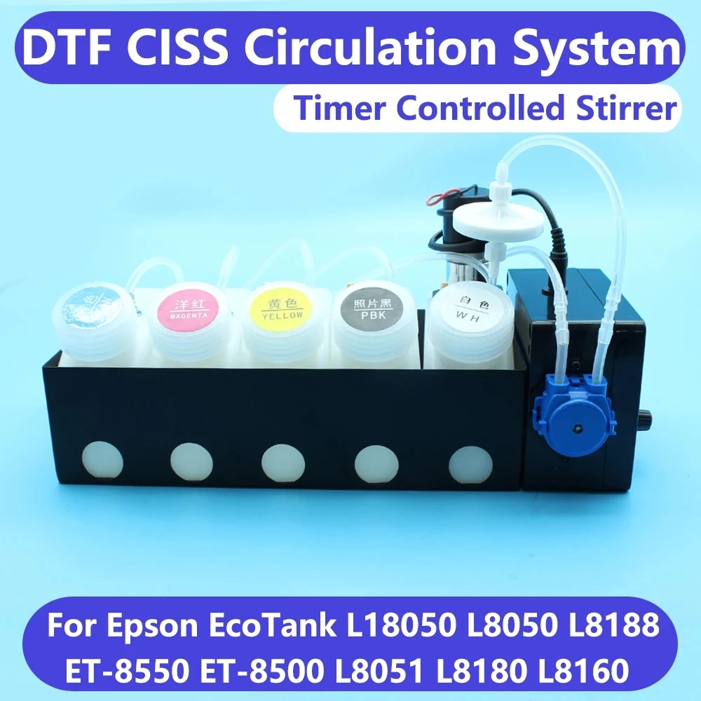 L18050 DTF Ciss Kit L8050 Ink Circulation System Kits DTF Device For Epson L1800 L800 L805 XP600 DTF Printer White Ink Stirrer