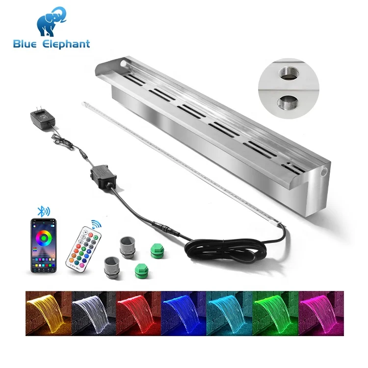 12V 1200MM Garden Pond Indoor Stainless Steel Blade Swimming Pool Fountain Artificial Wall Waterfall