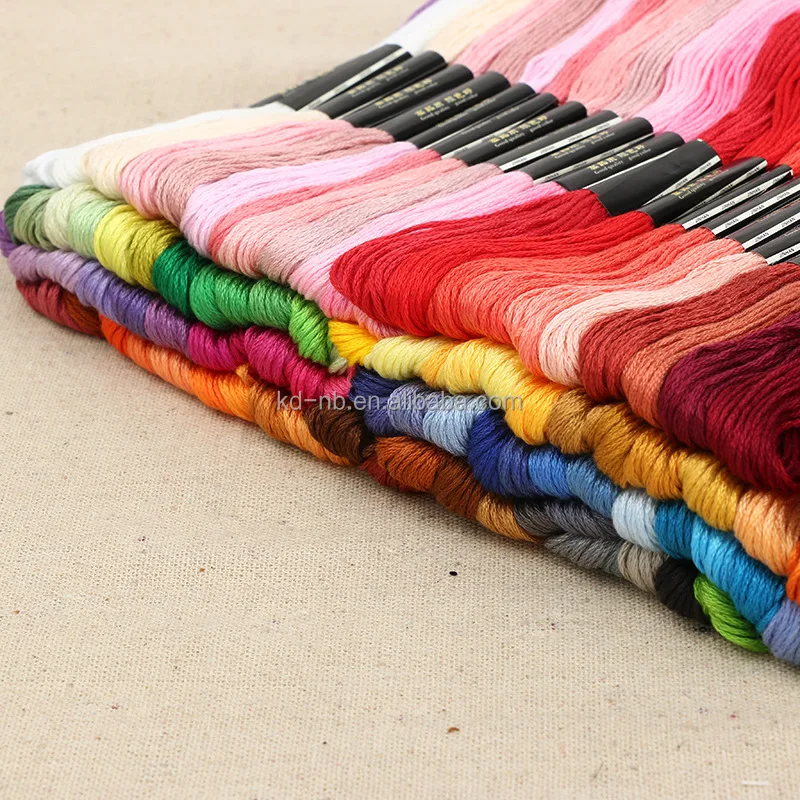 High Quality DIY 100% Embroidery Floss Set Cotton Polyester Thread Cross Stitch Embroidery Thread