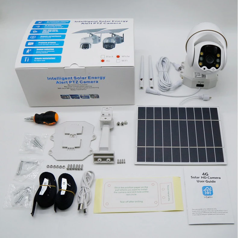 2MP Low Consumption Battery Powered Outdoor Solar IP Camera Wireless Bullet 4G Security Camera