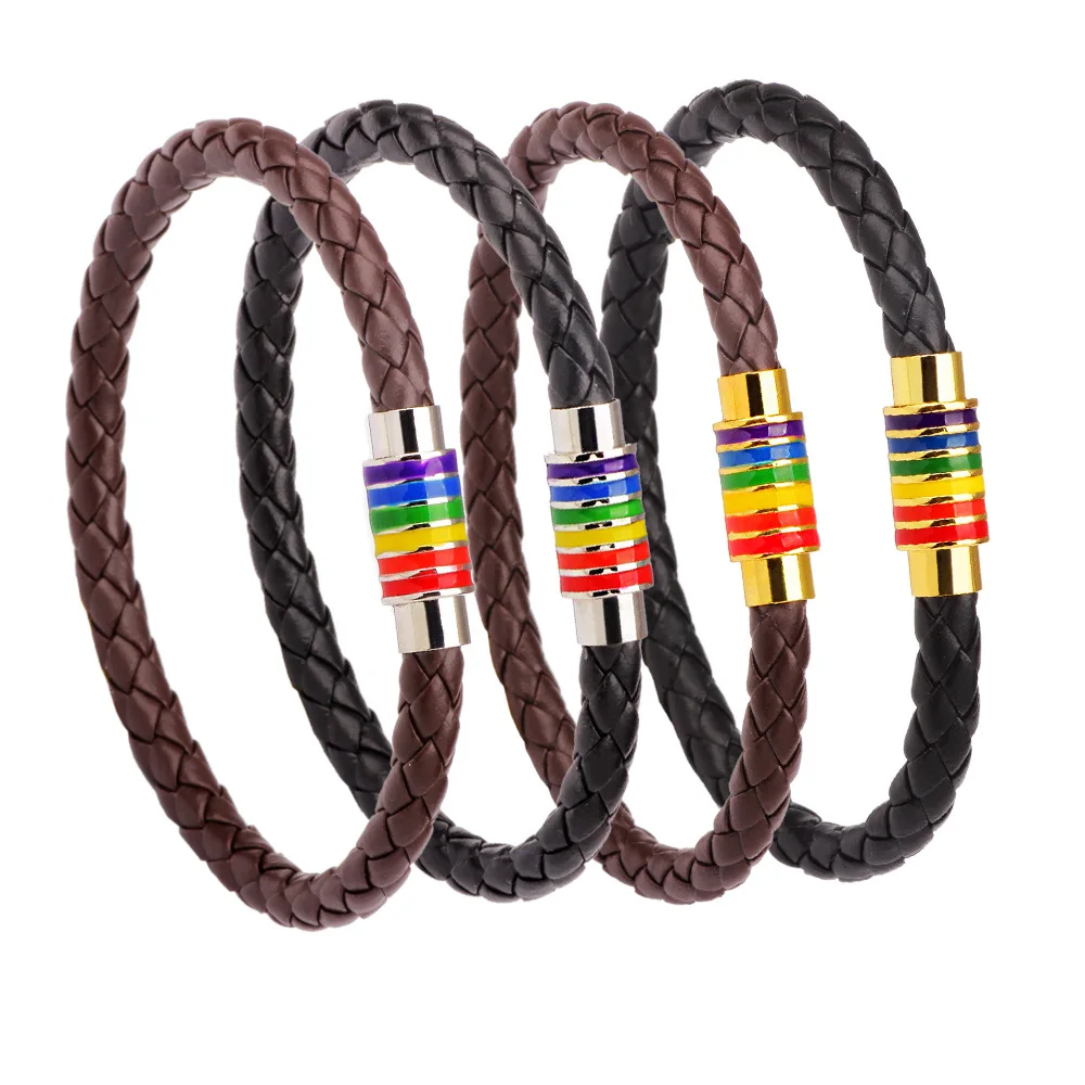 2022 new-model Bracelet  Cow Leather Rope Rainbow For Men and Women Punk Wind Bracelet Jewelry
