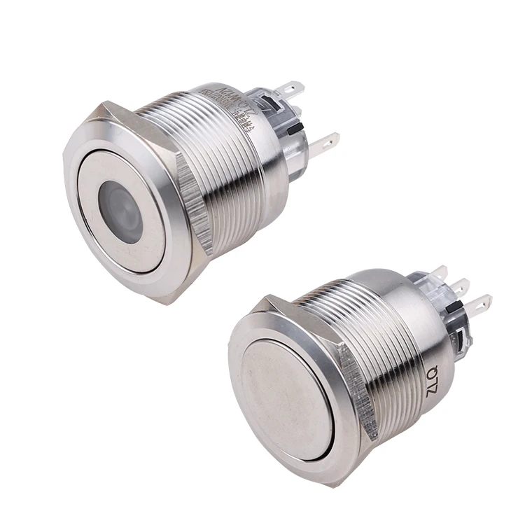 ZLQ waterproof 25mm high quality flashlight luminous rgb push button switch