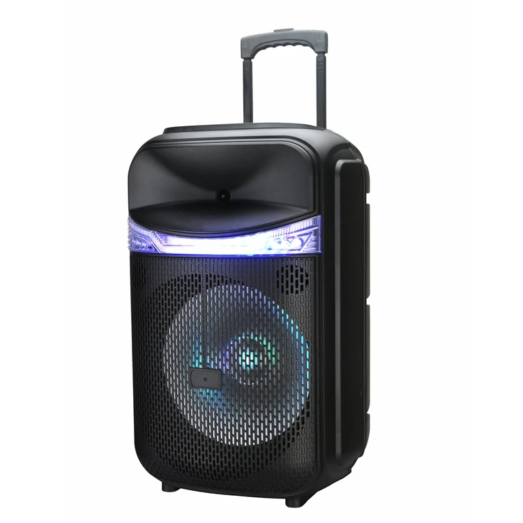 Factory price 12 inch audio speaker power pro full range trolley speaker with disco light