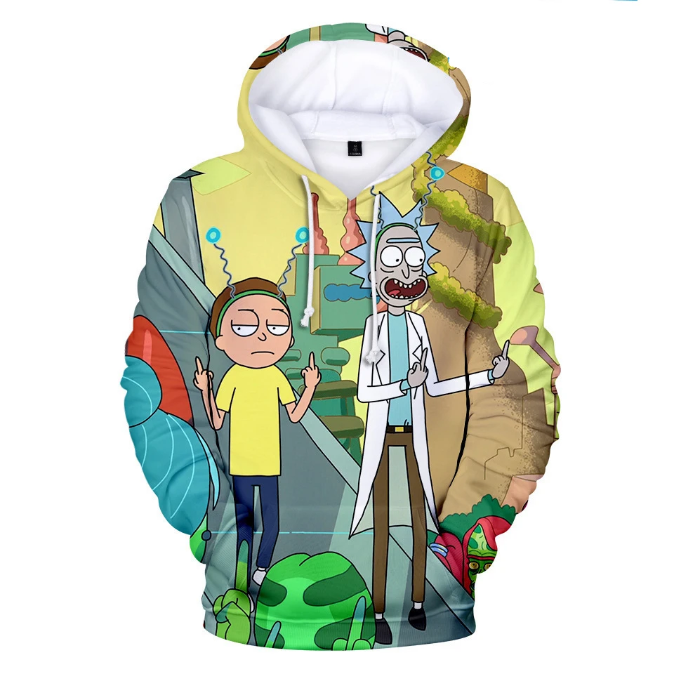 
Rick and Morty Casual Catoon 3D Digital Printed Hoodie Kangaroo Pocket Sweatshirt 