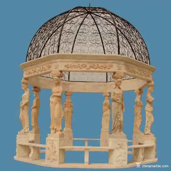 Антикварное уличное украшение каменная мраморная беседка для сада