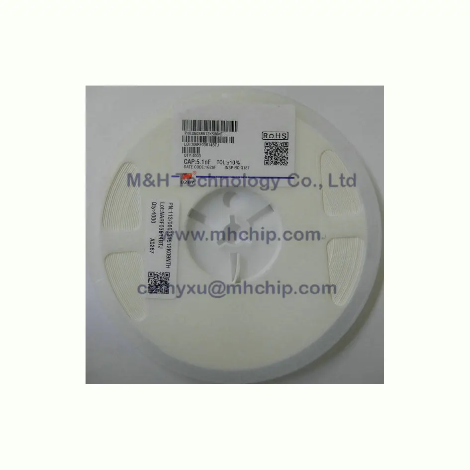 0603 SMD capacitor 5.1nF 50V 10% 512K 50V