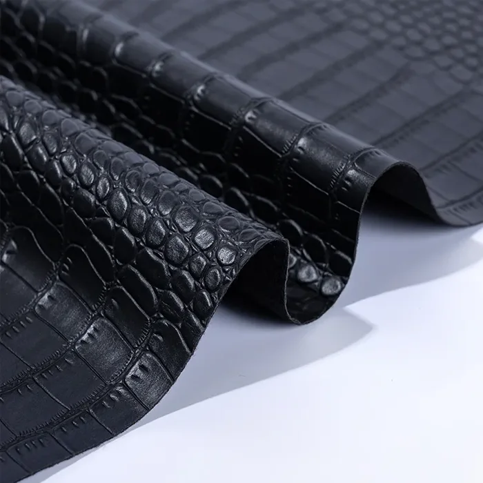 Eco Friendly Pvc Crocodile synthetic faux skin leather rolls product fabric for Bag