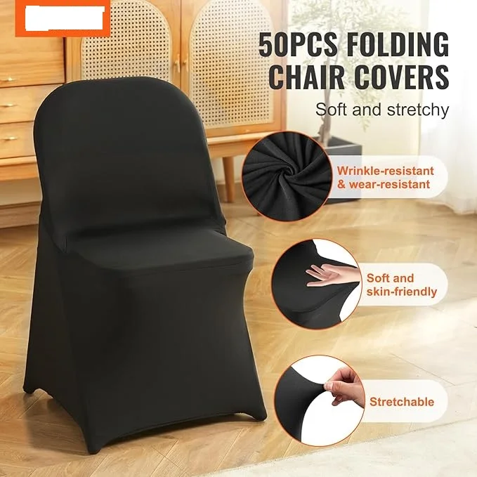 Universal Spandex Stretch Folding Chair Covers Washable Protective Slipovers Wedding Banquet Party Removable Fitted Chair Cover