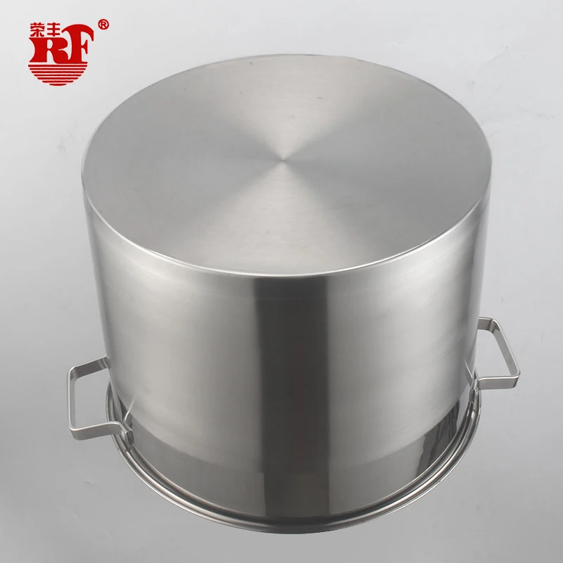 Stainless Steel Double Bottom Deep Cooking Pots Kitchen Cooking Soup Stock Pots with Thickness Stainless Steel Handles