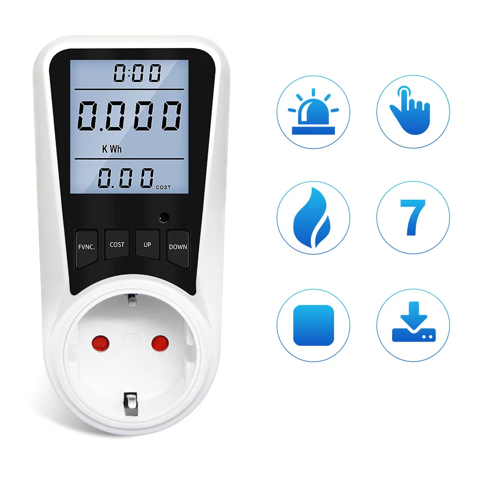 Backlight EU kilowatt Voltage Power Meter Electronic Meter AC Energy Meter Digital Energy Meter 220V Socket