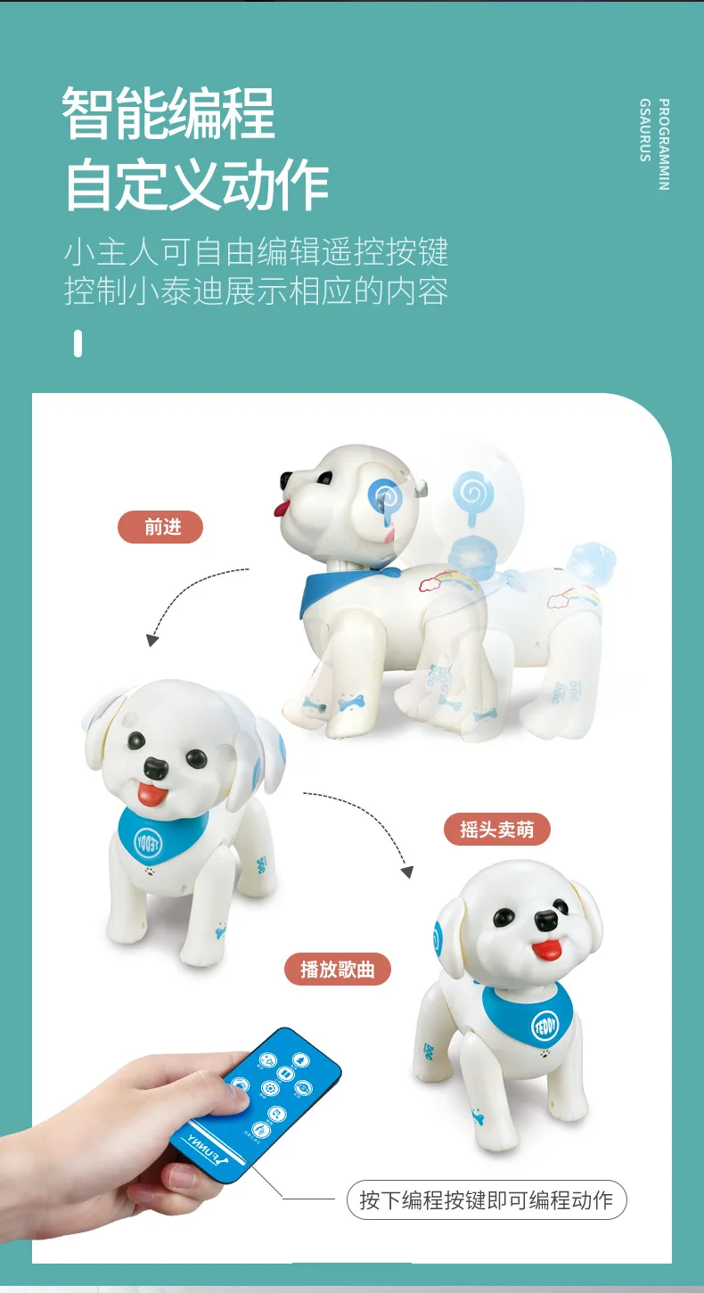 2021 remote control music dance smart robot toys intelligent voice commands rc robot dog toy