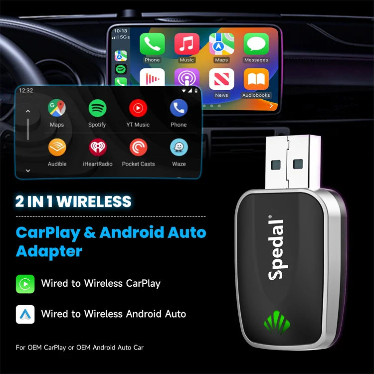 Голосовое управление Siri поддержка Oem Odm Usb Carplay автомобильный Музыкальный беспроводной-Carplay-адаптер Android Auto Adapter