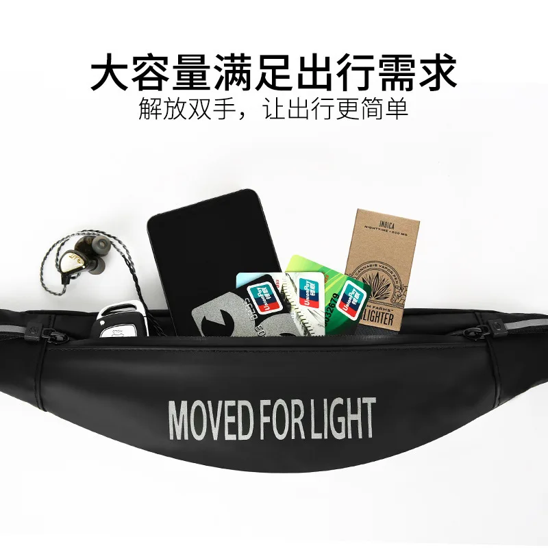 Chinese high quality leather Waterproof waist bag fanny pack zipper for Men Sports Chest Belt Bag