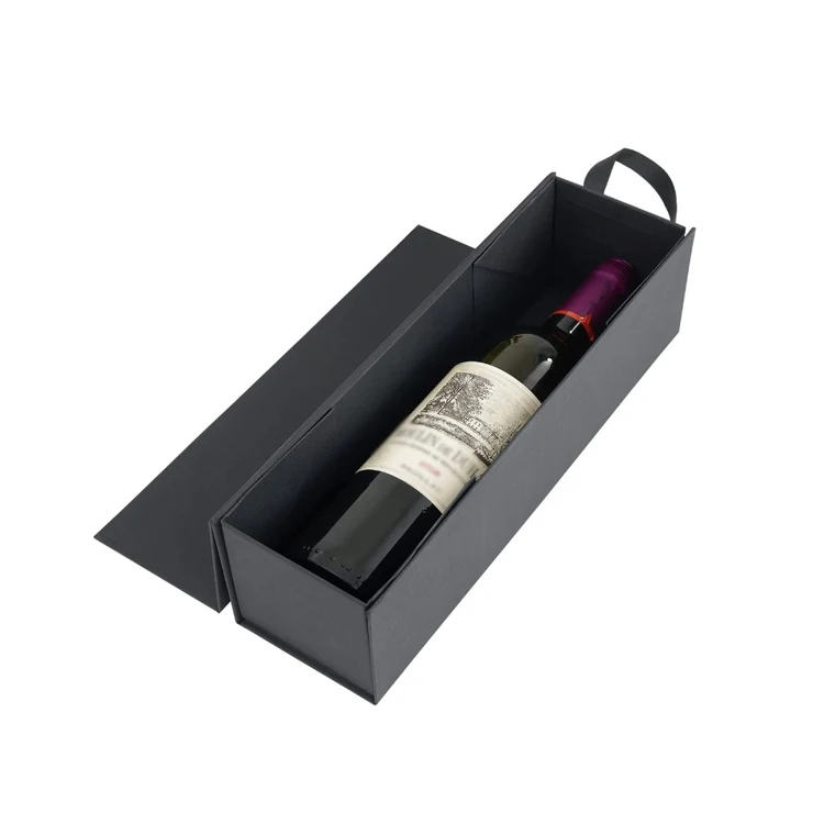 Wine Box Cardboard Magnetic Closure Collapsible wine gift box luxury With Lid and Handle