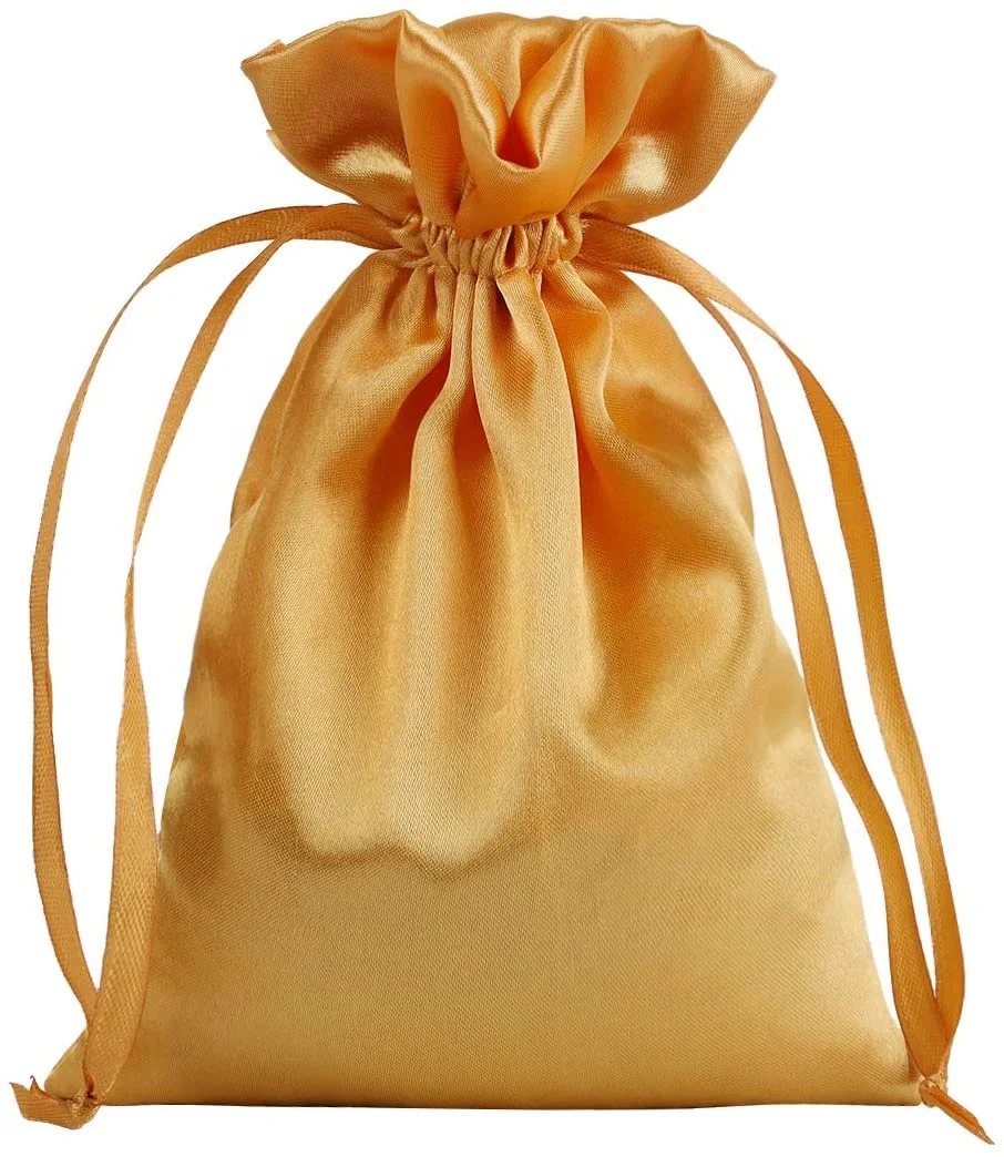 Высококачественный Шелковый Подарочный мешочек для ювелирных изделий, упаковка для париков, небольшой атласный мешок на шнурке