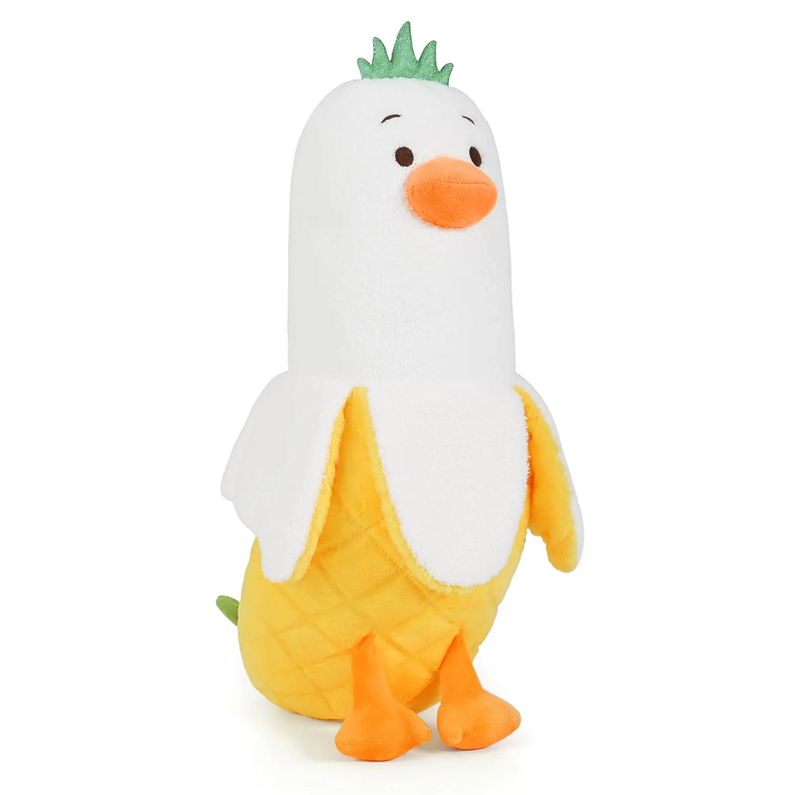 2024 New Creative Funny Kids Soft Banana Duck Stuffed Animal Plush Toy Baby Cute Cartoon Sleeping Pillow Toy