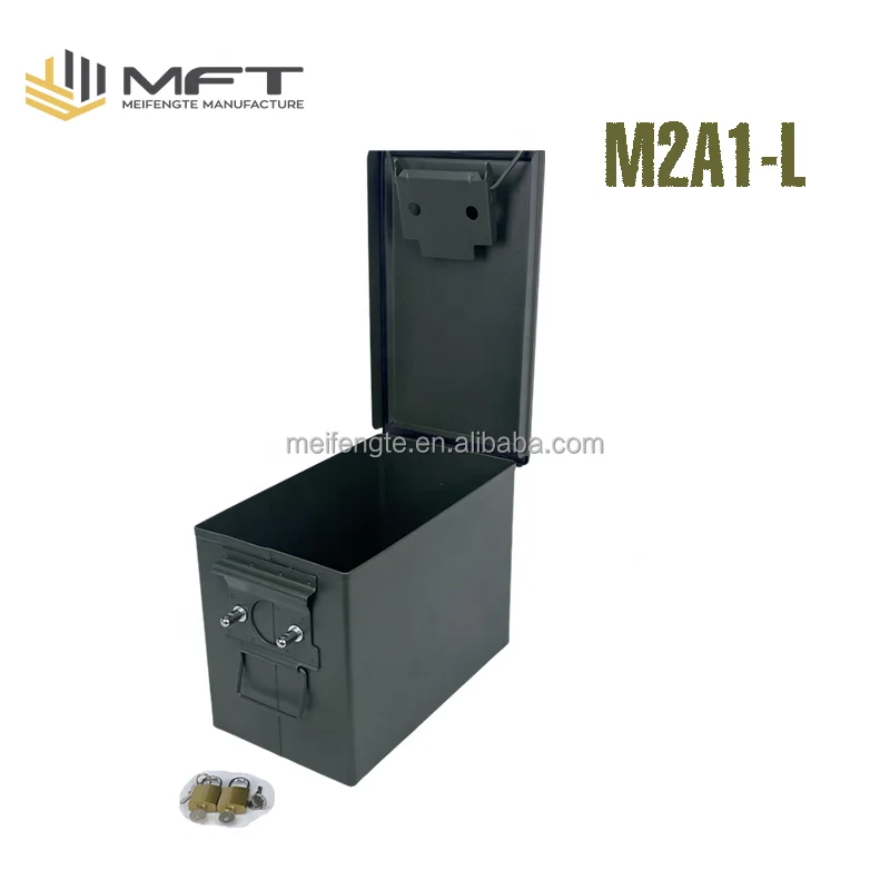 MFT M2A1-L with additional lock fireproof optional metal ammo ammunition box tactical steel can case box for multiple usage