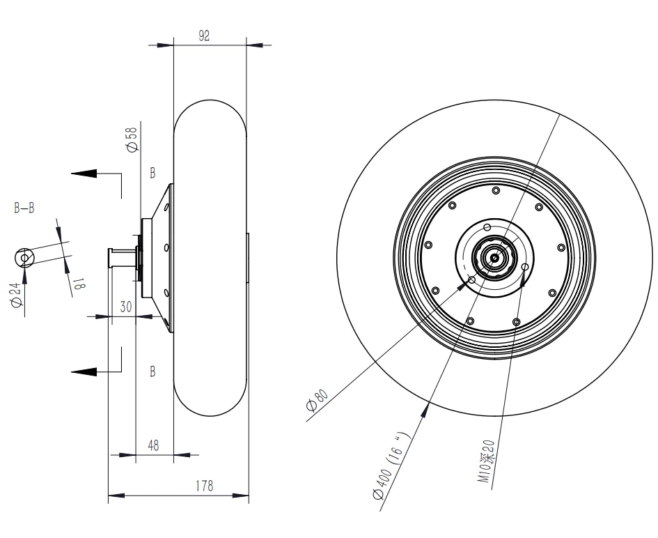 500 Вт 48 В низкоскоростной с высоким крутящим моментом