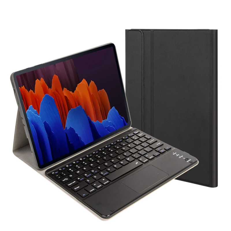 Кожаный чехол с беспроводной клавиатурой для Samsung Galaxy Tab S7 + S7 FE 12,4 T970 T870 11, чехол с клавиатурой