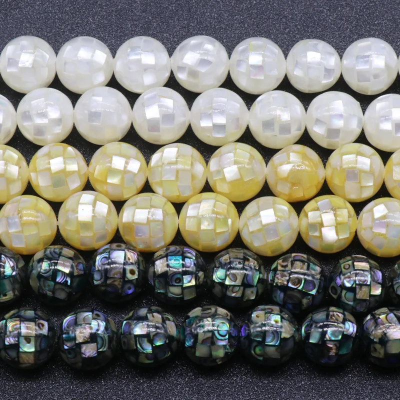 Natural abalone Mosaic Mosaic ball beads beads shell beads child diy handmade accessories wholesale