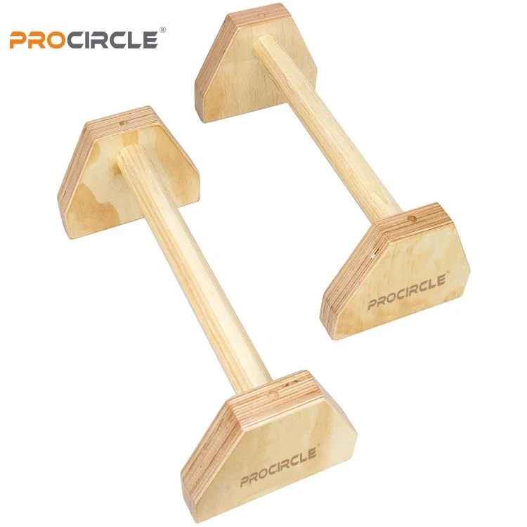 Non-Slip Home Workout Equipment Gymnastics Push Up Wood Parallettes