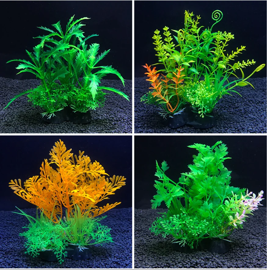 Wholesale Artificial Plastic Plants Aquarium Decor Fish Tank Decoration Ornament