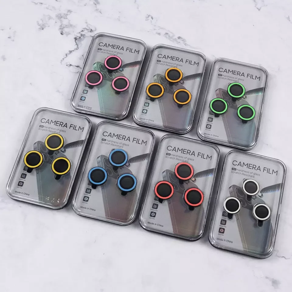 Anti-scratch Luminous Camera Lens Protector for iPhone 14 pro max Colorful Protector Film for Mobile Tempered Glass