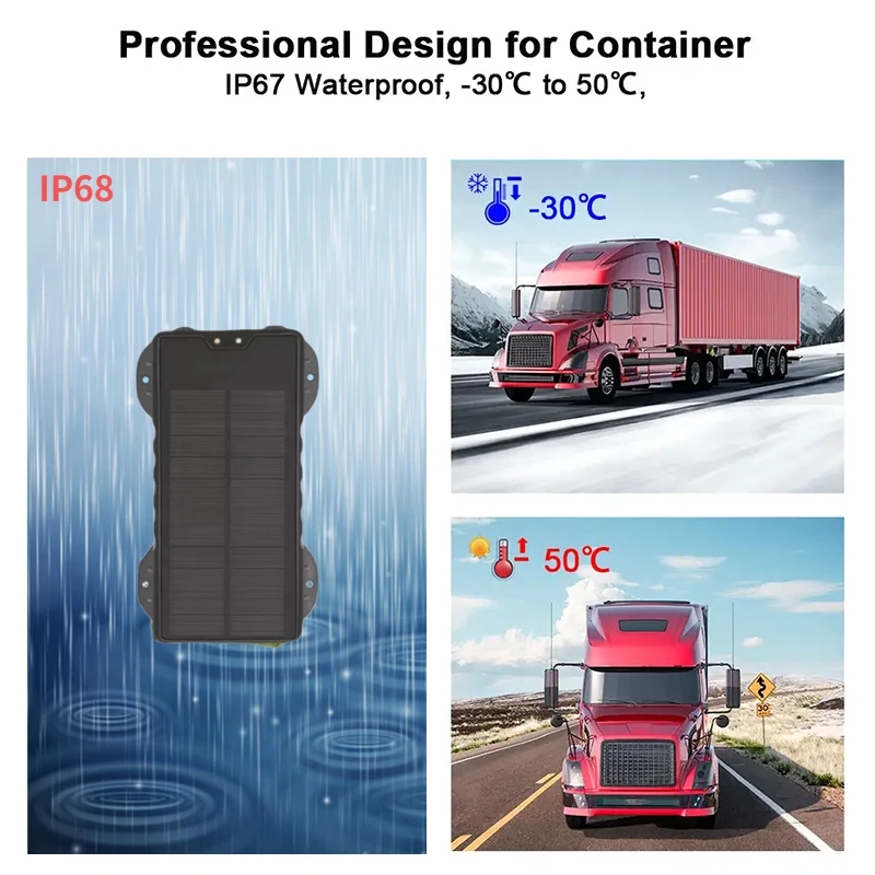 Solar panel 2g 4g vehicle container truck fish boat wireless GPS tracker supports 808 protocol with management system